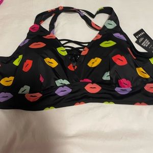 Lip Print Bikini Top- NWT
